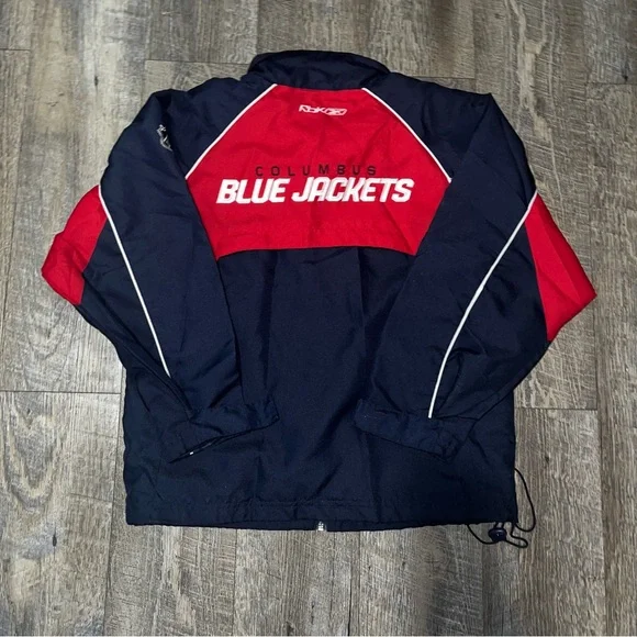 Columbus Blue Jackets Reebok Full Zip Blue‎ Windbreaker Jacket Youth M 10/12 - Picture 4 of 5